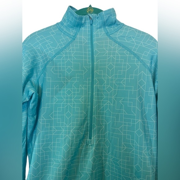 Nike Baby Blue with White Geometric Pattern Dri-Fit Half Zip Size M - Picture 6 of 15